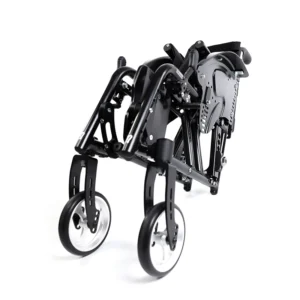 gefalteter Jump alpha Faltrollstuhl ohne Antriebsräder