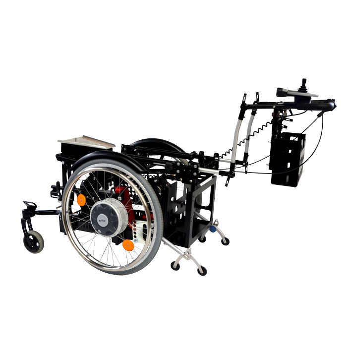 Sonderbau Winkelverstellbares Sitzschalenuntergestell mit Gerätehaltern